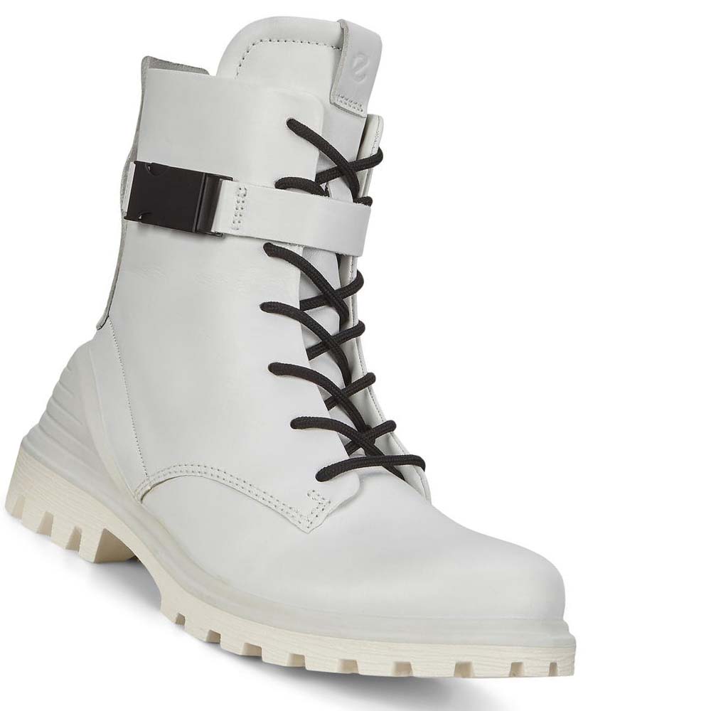 Women's Ecco Tredtray Mid-cut Buckled Boots White | USA 53SGL